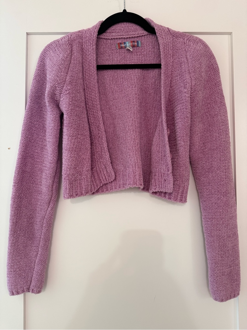 Urban Outfitters Lilac Cropped Open-Front Cardigan